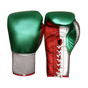Guantes de boxeo de cuero brillante, diseño personalizado para gimnasio, boxeo, exportación desde Pakistán, venta al por mayor - Product Image 1