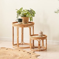Mobilier d'intérieur décoration de salon table ronde avec incrustation de nacre tables en rotin au meilleur prix