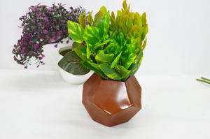 แจกันเคลือบผงโลหะสีน้ำตาลแบบโบราณแจกันตกแต่งบ้านงานแต่งงานแบบพรีเมี่ยมสีสันสดใส - Product Image 2