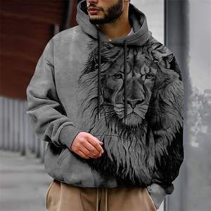 Bases imprimées vierges épaisses en coton de haute qualité 2025, sweats à capuche surdimensionnés en coton mélangé personnalisés sweats à capuche imprimés grande taille pour hommes - Product Image 4