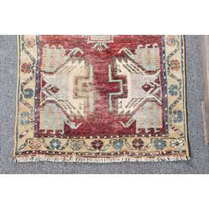 Vintage 17x32ft Rouge Beige Tapis Turc Grande Surface 10mm Épais Laine Latex Support Abstrait Motif pour Entrée Couloir Rectangle - Product Image 3