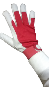 Gants de sport en cuir de vache rouge combinaison rouge blanc avec tissu gants de main utilisés gants de travail produit multi-usages - Product Image 4
