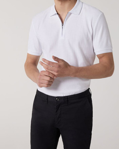 Personnalisable de qualité supérieure pour hommes pour Polo 100% coton coupe ajustée tissu respirant doux confortable fermeture éclair patte solide - Product Image 1