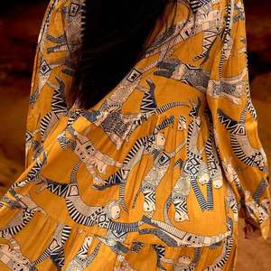 Aztec Allure 100% algodón Maxi vestido étnico inspirado Boho Maxi vestido para mujer ligero y transpirable estampado azteca vestido largo - Product Image 4