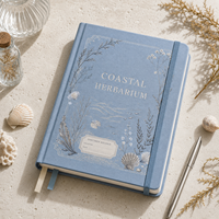 Carnet d'herbier côtier A5 personnalisé LABON, couverture rigide en lin bleu, pour l'étude, le bureau, cadeau, marque privée