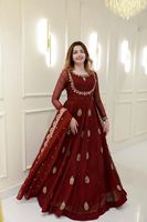 Magnifique robe indienne pakistanaise en pur tissu de georgette pour les occasions spéciales, style Bollywood, tenue de mariage, tenue traditionnelle