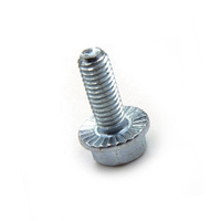 Boulon à bride hexagonale ANSI/ASME B18.2.1 1/4*3/4 en acier au carbone 10B21, fabriqué aux États-Unis, finition zinguée niveau 5 avec dents antidérapantes pour fixation automobile