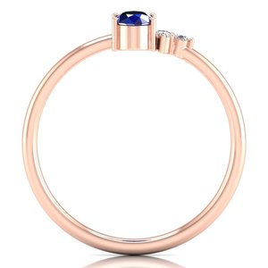 Bagues REYES en argent sterling 925 de haute qualité, saphir bleu taille ovale 0,5 ct, pour femmes, certifiées GRA, bijoux en moissanite - Product Image 4