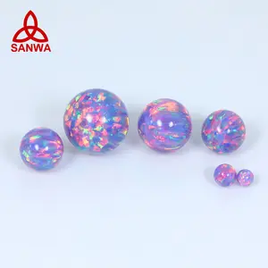 Sanwa Created Synthetic Opal Circled Round Beads in OP38 Multi-Lavender Purple Factory Price for Silver Ring Accessories Jewelry