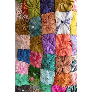 Écharpe longue en soie polyester multicolore faite à la main, style bohème, motif imprimé numérique, écharpes en soie recyclée - Product Image 3