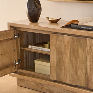 Mueble para TV de Madera con Diseño Moderno, Construcción de Madera Maciza, Almacenamiento para Sala de Estar con Cajones - Product Image 5