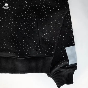 Poids lourd 100% coton polaire hommes sweats à capuche à fermeture éclair strass personnalisé surdimensionné pour l'hiver personnalisation Streetwear sweats à capuche - Product Image 3