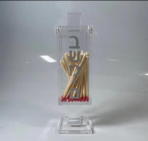 Elegante caja de fósforos de acrílico transparente personalizada Un impresionante diseño Judaica Lucite para celebraciones Judías - Product Image 5