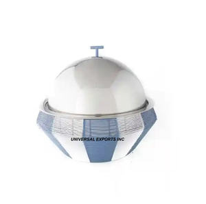 Calentador de alimentos de acero inoxidable, hecha a mano cazuela de diseñador de calidad superior, calentador de alimentos de Metal de lujo con estilo clásico - Product Image 1