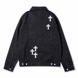 แจ็กเก็ตยีนส์ผ้าฝ้าย100% สำหรับผู้ชายเสื้อแจ็กเก็ตบางแบบลำลองสีทึบมีกระเป๋า - Product Image 2