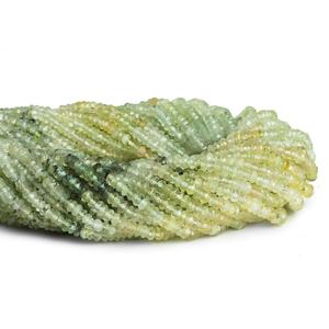 Perles de pierres précieuses en vrac en forme de rondelle à facettes naturelles de 3-4mm pour la fabrication de bijoux Briolette de Prehnite au prix de gros en vrac - Product Image 1