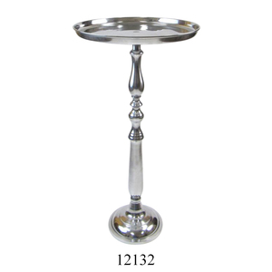 Mesa auxiliar de diseño martillado Chapado en plata para decoración Mesa de tambor de hoja de aluminio con niquelado - Product Image 6