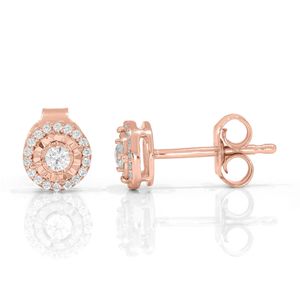 Round Diamond Tiger Prong <b>Set</b> <b>Stud</b> <b>Earrings</b> - Product Image 3