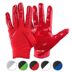 Revêtement en cuir de Silicone respirant personnalisable nom de l'équipe gants de Football américain poignées anti-dérapant dragonne réglable - Product Image 5