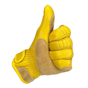 Gold Work Gloves 100% Leather Riding Work Motorcycle Gloves Motorcycle Auto Racing Wear Genuine Leather Gloves For Men - Product Image 4