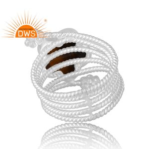 Vente chaude 925 argent Sterling naturel oeil de tigre jaune bague en pierres précieuses bijoux personnalisés pour les femmes cadeau pour elle - Product Image 2