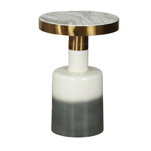 Table d'extrémité ronde moderne personnalisée avec dessus arrondi poli or et mobilier de maison de luxe extensible pour chambre à coucher - Product Image 5