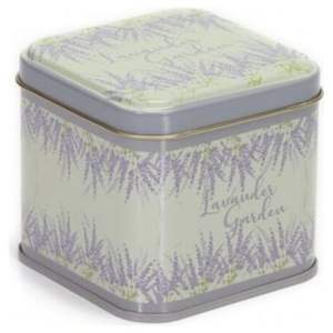 90x90x80 mm Lavender Garden Slip Lid Tin <b>Box</b> 0.6 L Square <b>Decorative</b> <b>Storage</b> with Elegant Style - Product Image 2