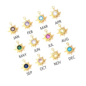 Sunburst Ruby Birthstone Charm Pendentif en cristal de juillet en plaqué or Collier de pierres précieuses fait main pour la fabrication de bijoux - Product Image 4