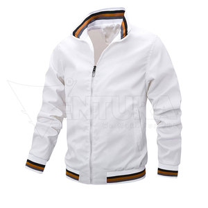 Men's Premium Quality Lightweight Slim <b>Mandarin</b> <b>Collar</b> Cotton/Polyester Bomber <b>Jacket</b> Solid Color Custom Winter Breathable - Product Image 1