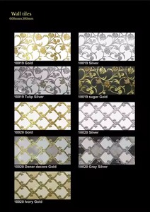 Luxury Decorative Designer Third Fired Golden Silver Ceramic Wall <b>Tiles</b> for Arabic Look Porcelain Decor 30x60cm - Product Image 3