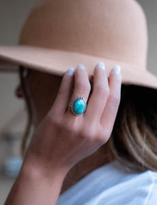 Natural Turquoise Gemstone Ring-protective Stone-handmade Ring-925 <b>Solid</b> Sterling <b>Silver</b>-party Wear Ring--wholesale Ring - Product Image 3