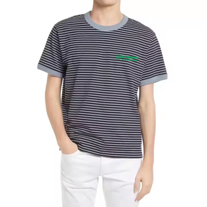 เสื้อยืดผู้ชายพิมพ์ลายโลโก้ด้านหน้า-ผ้าฝ้ายออร์แกนิค 100% เป็นมิตรกับสิ่งแวดล้อม ทรงหลวม มีหลายสีให้เลือก - Product Image 2