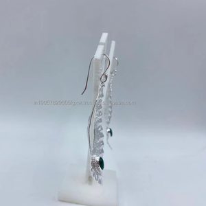 ต่างหูเงินบริสุทธิ์สีขาวหรูหราสไตล์คลาสสิกชุบทองสำหรับผู้หญิงใส่ทุกวันงานแต่งงานของขวัญ - Product Image 1