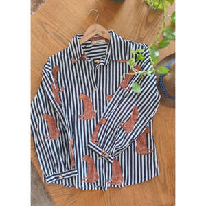 Camisa Oversize de Popelina Savannah con Estampado Artesanal - Product Image 2