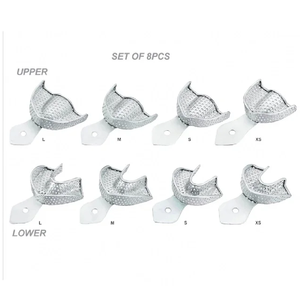 Impression Trays Perforated With Rim Lock Set of 8 Psc High Quality Stainless Steel Made - Product Image 3