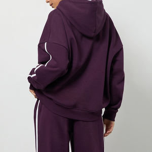 Pantalon de survêtement uni pour femme à rayures latérales et coupe droite large / Prix de gros avec logo personnalisé – Style décontracté - Product Image 5