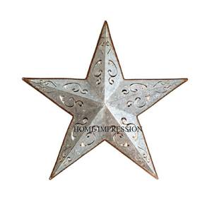 Adorno colgante de Estrella de Plata grande, decoración navideña festiva de invierno rústica nórdica tradicional, suministro Chapado en metal perfecto - Product Image 6