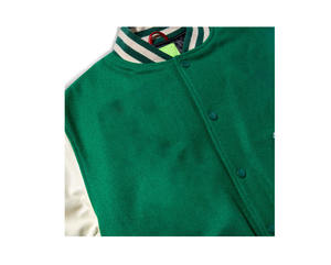 Tissu de laine d'hiver avec logo personnalisé OEM Coupe-vent ajusté pour hommes et femmes Veste universitaire brodée vintage à col montant réversible - Product Image 3