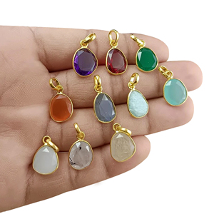 Colgante de bisel desigual de cuarzo granate - Product Image 5