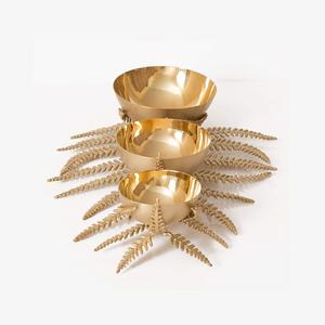 Brûleur Bakhoor en laiton de qualité exclusive fait à la main 3 bols et serveur de noix avec support de conception de fleurs à bon prix en Inde - Product Image 6