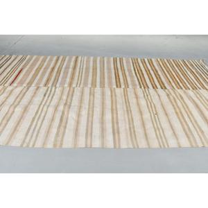 พรมตุรกีโบราณขนาดใหญ่ 5.7x12.2 ฟุต พรมขนสัตว์ลายดอกไม้สีขาว - Product Image 3