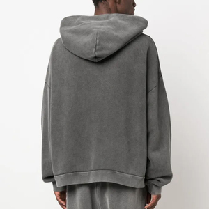 Wholesale Manufacturer Custom Men's Hoodie Streetwear Oversized Plain Distress <b>Acid</b> Wash <b>Drop</b> Shoulder Hoodies for Man - Product Image 2