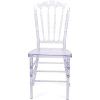 Set mit 4 eleganten Acryl-Esszimmers tühlen mit Rückenlehne Transparenter Ghost Clear Crystal Chiavari Event-Stuhl für Hochzeiten