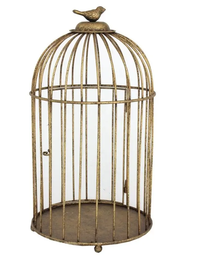Attractive Gold Finished Premium Quality Metal Bird Cage For Garden Decoration Large Size Durable Wire Metal Bird Cages