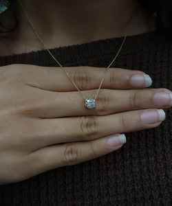 925เงินสเตอร์ลิง14K ชุดฝา zircon ชุบทองได้รับการรับรอง IGI สร้อยคอจี้สำหรับผู้หญิง1กะรัตของขวัญเครื่องประดับที่สง่างาม - Product Image 4