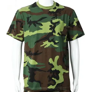 Sıcak satış erkekler T Shirt % 100% pamuk nefes kamuflaj Tshirt yeni tasarım gömlek ile özel logo renk
