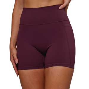 Shorts de sport respirants pour femmes, taille haute, couleur unie, taille élastique, séchage rapide, polyester et élasthanne, logo personnalisé, style sportif - Product Image 4