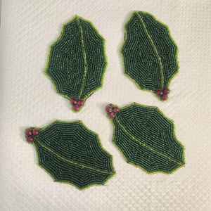 Handmade Beaded <b>Coasters</b> - Boho <b>Drink</b> <b>Coasters</b> with Polyester Backing (4x4 Inch) - Product Image 4