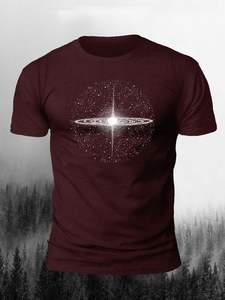 เสื้อยืดคอกลมแขนสั้นเข้ารูปลำลองทรงหลวมเข้ารูปสำหรับผู้ชายผ้าฝ้ายแท้ฤดูร้อน100% - Product Image 4