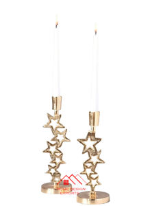 Bougeoir pour mariage Vaisselle Centres de table Décor Unique Forme de feuille Décoratif Laiton Bougeoir Tendance Design - Product Image 3